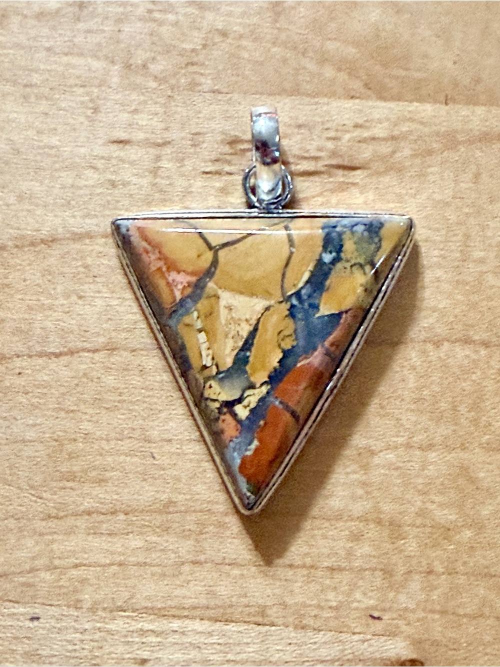 Triangle Magliano Jasper Pendant - 925 Plated/Stamped